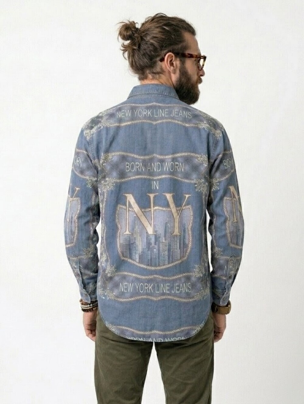 NY Line Vintage New York City AOP Button Down Shirt - Medium